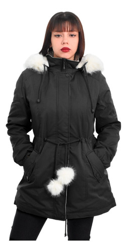 Campera Parka Importada Mujer Invierno Con Piel Yd 6365