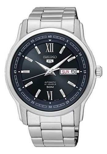 Seiko 5 Sports Ss Esfera Negra Mecánica, Azul