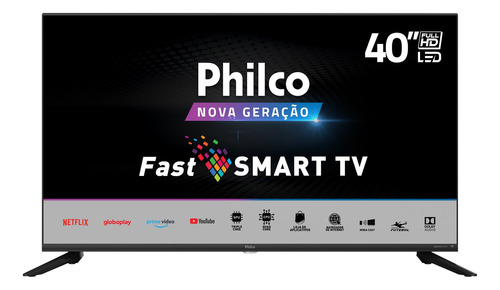 Smart Tv Led 40 Philco Ptv40g70n5cblf Full Hd Com Wi-fi