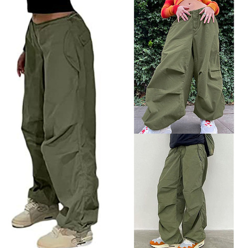 Pantalones Cargo Para Mujer, Bolsillo Con Solapa, Corte HoLG