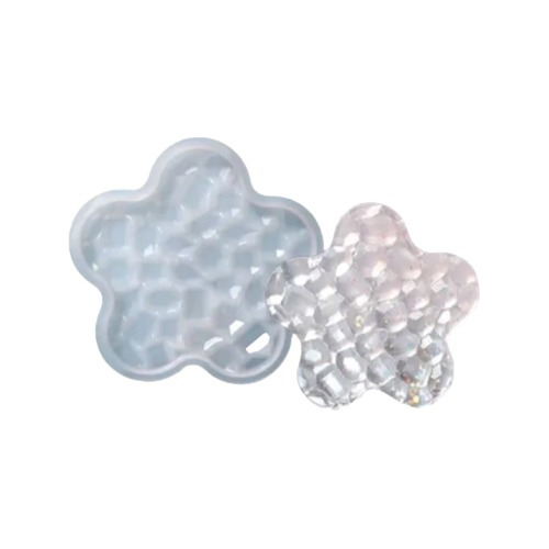 Molde De Silicona Posa Vaso Flor De 5 Petalos Textura Piedra
