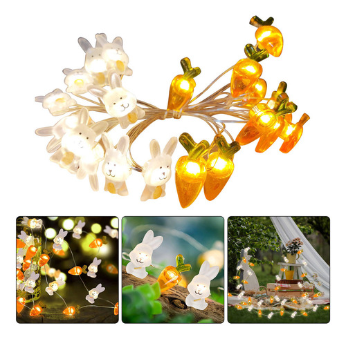 Luces Led Con Forma De Conejo De Pascua, 30 Luces, Batería D