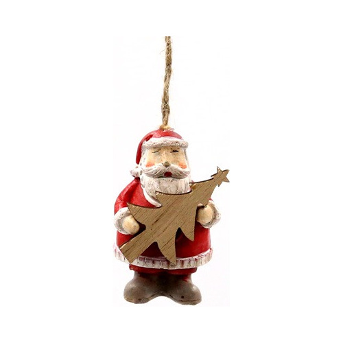 Adorno Navidad Colgante Mini Papa Noel Santa Claus 4x4x6cm