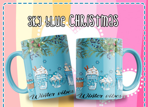 12 Png Navidad Sublimacion Tazas Muñecos De Nieve Psd