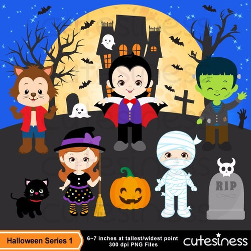 Kit Imprimible Halloween Imagenes Clipart Cod 12