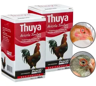 Kit 2 Tuia Thuya Avícola Oral 90ml Tratamento Bouba Verruga