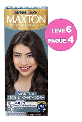 Kit Tinta De Cabelo Maxton Morena +encantadora Castanho 5.0