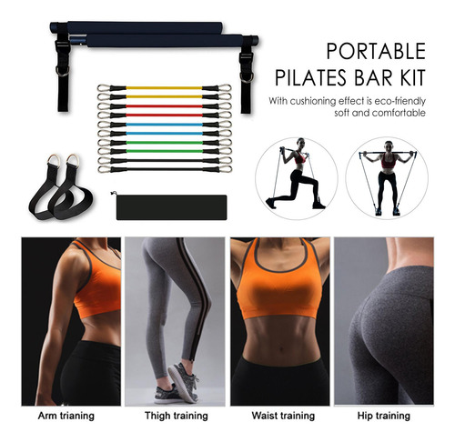 Kit Portátil De Barra De Pilates Con Banda De Resistencia Aj