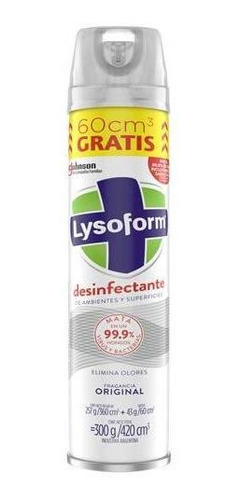 Imagen 1 de 6 de Lysoform Aerosol  Original Bonus Pack 420 Ml