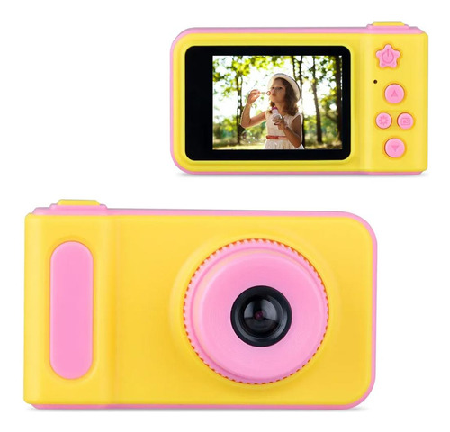 Mini Câmera Digital Filmadora Infantil Para Criança Portátil Cor Rosa