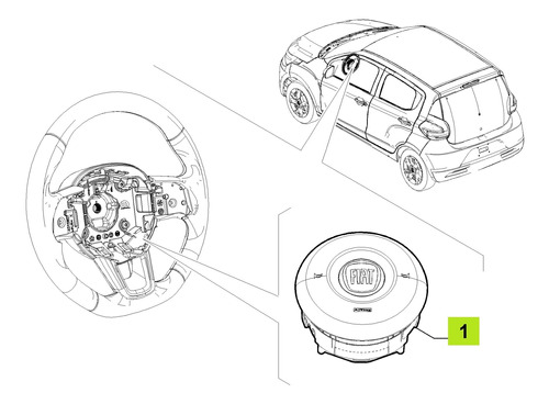 Airbag Conductor -original- Fiat Mobi Like Plus 2021-