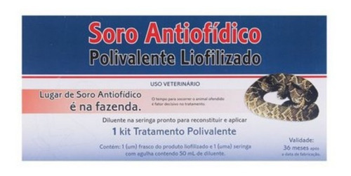 Soro Antiofídico Polivalente Liofilizado 50ml - Lema