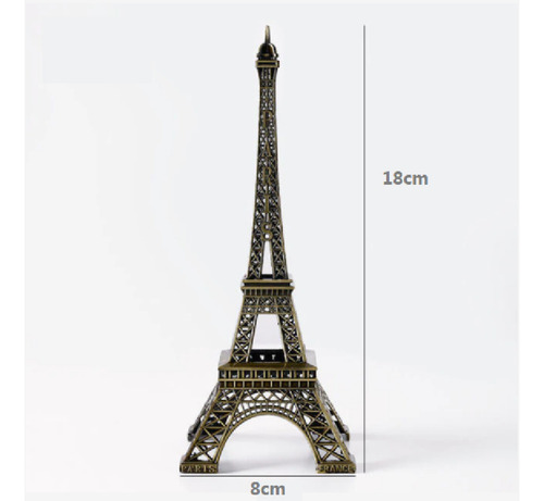 Torre Eiffel Escala 100% Metal Estilo Vintage 18cm Decora