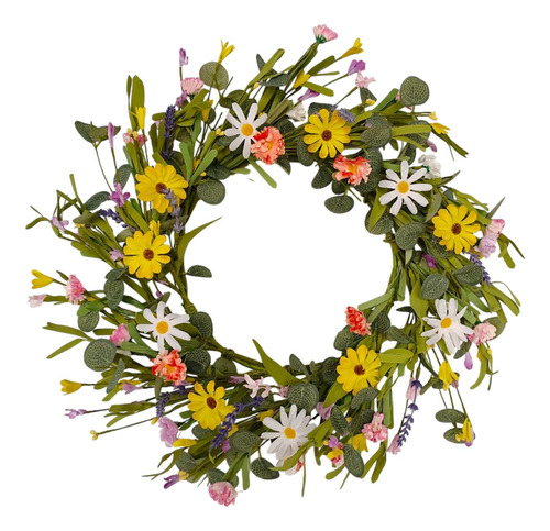 Decoración De Corona Floral Artificial Puerta Colgante De