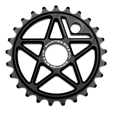 Plato Eighties Pentagram Bmx 25t Linea Alta Gama Negro
