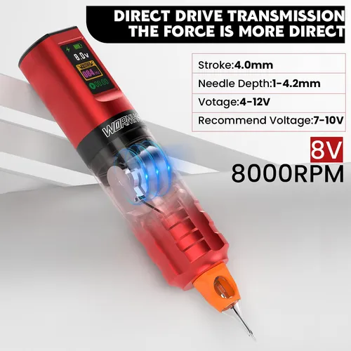 Kit De Pistola De Tatuaje Wormhole Wtk284 Wireless Professio