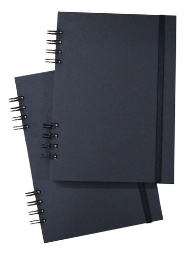 Cuaderno Negro Ecológico A4 (21x30) Anillado 80 H - Pack X2