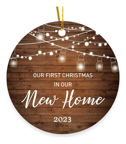 Placa Redonda De Madera De Navidad 2023 Para Decoración Con