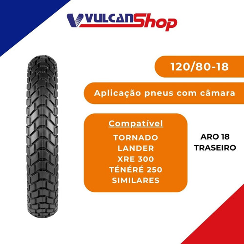 Pneu 120/80-18 Traseiro Com Câmara Xre 300 Lander Technic