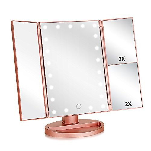 Espejo Iluminado Triple Del Maquillaje De La Vanidad Con