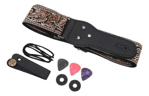 Correa De Guitarra Con Patrón Bordado Vintage, Longitud Ajus