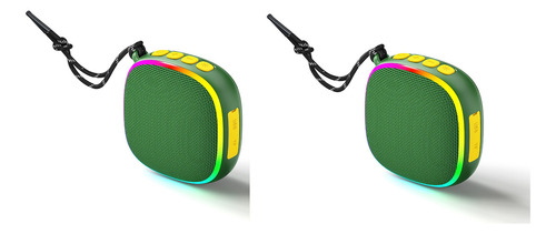 2 Pack Bocina Portatil Bluetooth 5.3 Luz Rgb Ipx5 5-7h Mo1 Color Verde Musgo
