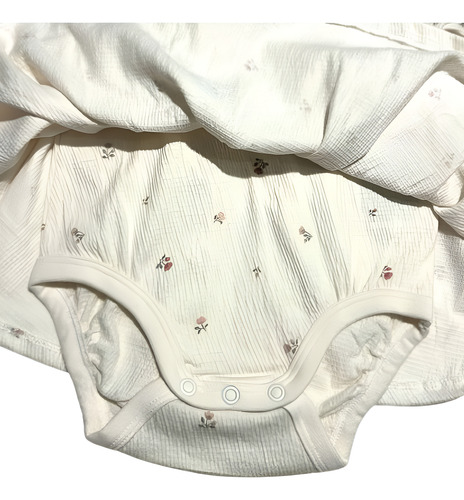 Body Vestido Volado Manga Larga Bebe Importado H&m
