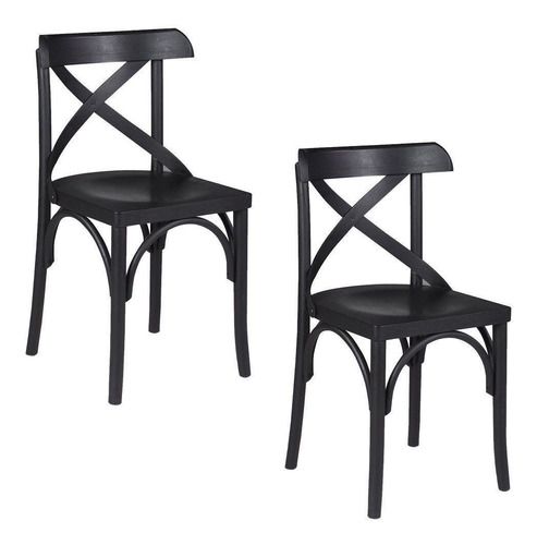 Kit 2 Cadeiras Decorativas Crift Preto - Gran Belo
