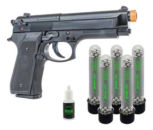 Arminha De Airsoft 6mm M92 + 1000 Bolinha Alumínio + Óleo