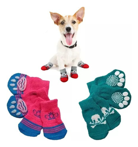 Set 3x2 Unidades Calzado Mascotas Medias Antideslizantes