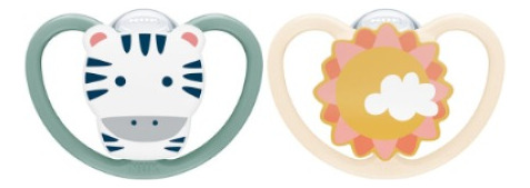 Set De 2 Chup. Space 18-36 Meses Cebra/sol Nuk Gris +18 Meses
