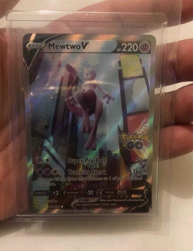 Tarjeta Mewtwo Pokémon Go Con Protector Y Pokebola (Usado)