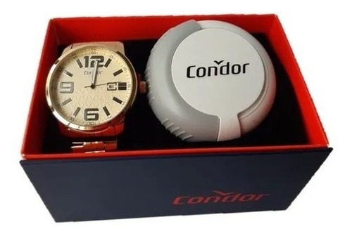 Relógio Condor Dourado Masculino Co2115kuo/k4d + Brinde-