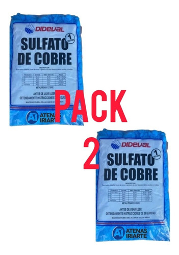 Sulfato De Cobre Alguicida 1kg Dideval Pack 2un