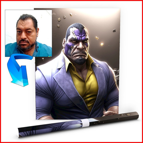 Poster Retrato Foto Personalizado Thanos Marvel - 40x60cm