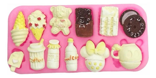 Molde De Silicón Galletas Refresco Postres Mickey Minnie