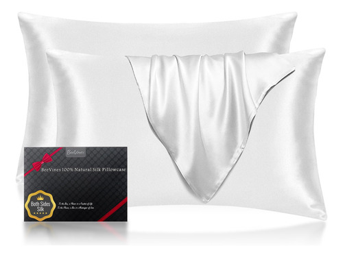 Funda De Almohada De Seda Beevines, Paquete De 2 Fundas De