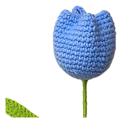 Flor De Ganchillo Hecha A Mano, Flor De Tulipán De Azul