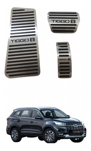 Imagem 1 de 3 de Descanso + Pedaleiras Aco Inox Chery Tiggo 8x Premium Top