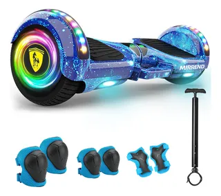 Mirrend T1 Patinete Electrico Hoverboard Electrico Bluetooth Rgb Luz Led 4.4ah Para Niños Color Azul celeste