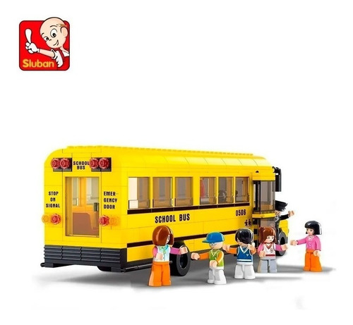 Imagen 2 de 10 de Sluban Town P Armar 382 Pzs B0506 Autobus Transporte Escolar