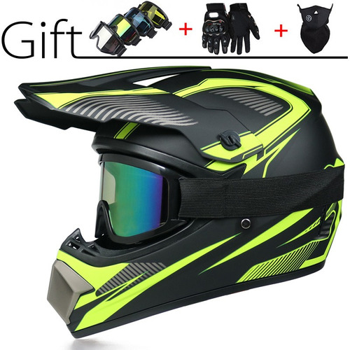 Casco Tipo Cross Moto Enduro Motocross Atv Bmx Verde Mate