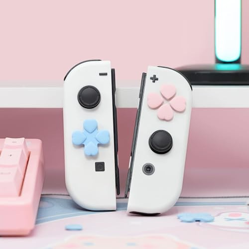 Pack De Tapas De Silicona Para Joystick Joy-con - Rosa Y Azu