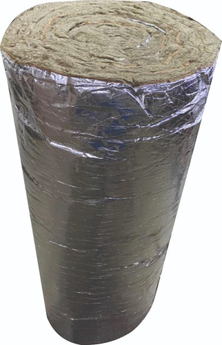 Imagen 1 de 4 de Rollo Lana Roca Mineral C/ Aluminio 5 Mts X 50mm 40kg/m3