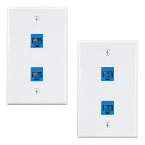 Placa De Pared Ethernet De 2 Puertos, Rj45 Cat6 Hembra A Hem