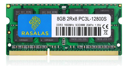 Memoria Ram Rasalas Pc3l-12800s Ddr3 1600 Mhz Ddr3l 2rx8 8gb