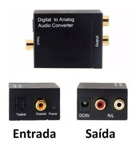 Conversor Audio Optico Digital Fibra Coaxial Rca Analógico