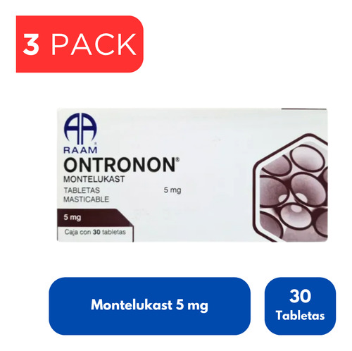 Montelukast 5 Mg Ontronon Pack Con 90 Tabletas Masticables