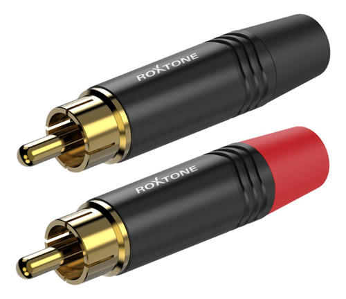 Conector Roxtone Rca Rf2cs-ng 2rca Macho Verm/preto Cor Preto