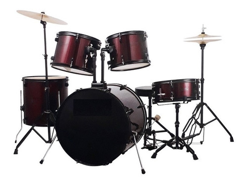 Bateria Acustica Jinbao Jbj-1601a Con Platos Y Silla